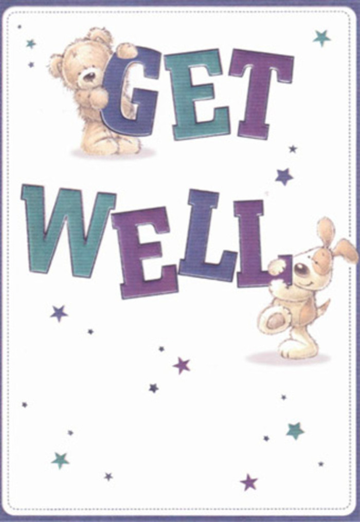 Celebrating sympathy and encouragement, this illustrated get well card is rich with the same friendly energy found in Ardleigh Green's family-owned shops and leafy avenues. Front and centre, a gentle bear with a cloud-soft coat and a floppy-eared puppy-with fur so textured you can almost feel its warmth-work together to support the bold, blocky letters spelling 'Get Well.' The typography is full of confidence, brushed in regal purples and clear teals reminiscent of the vibrant florals seen in local gardens. Playful stars sparkle in varying tones, casting gentle glimmers across the crisp, cream-hued background-each one a small wish, echoing the hopes we share within the Ardleigh Green community. The artwork's delicate balance, reminiscent of a thoughtfully arranged bouquet from Flowers Ardleigh Green, imbues the card with lightness, comfort, and emotional resonance. Sending this card, whether paired with a fresh arrangement delivered nearby or tucked into a personal note, radiates positivity-the perfect gesture for uplifting a loved one's spirits on the mend.